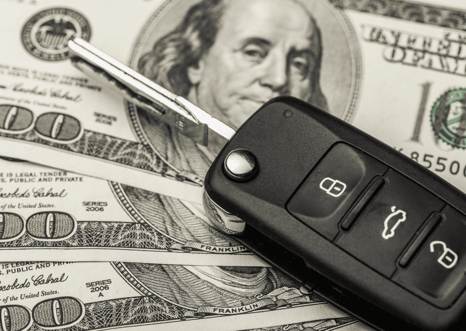 Car key and cash